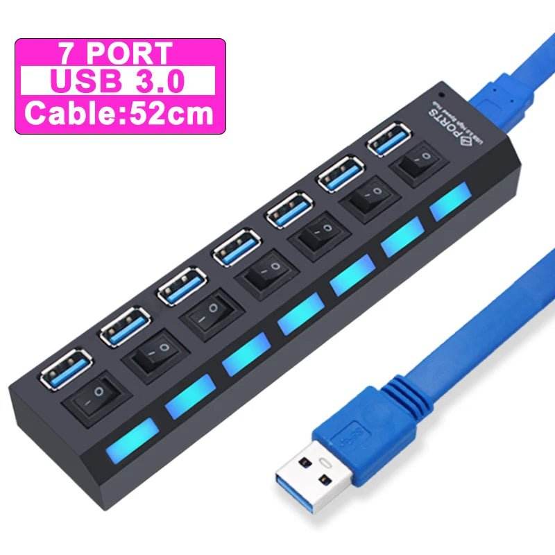 USB 3.0 Hub - 4/7 Port Multi USB Splitter