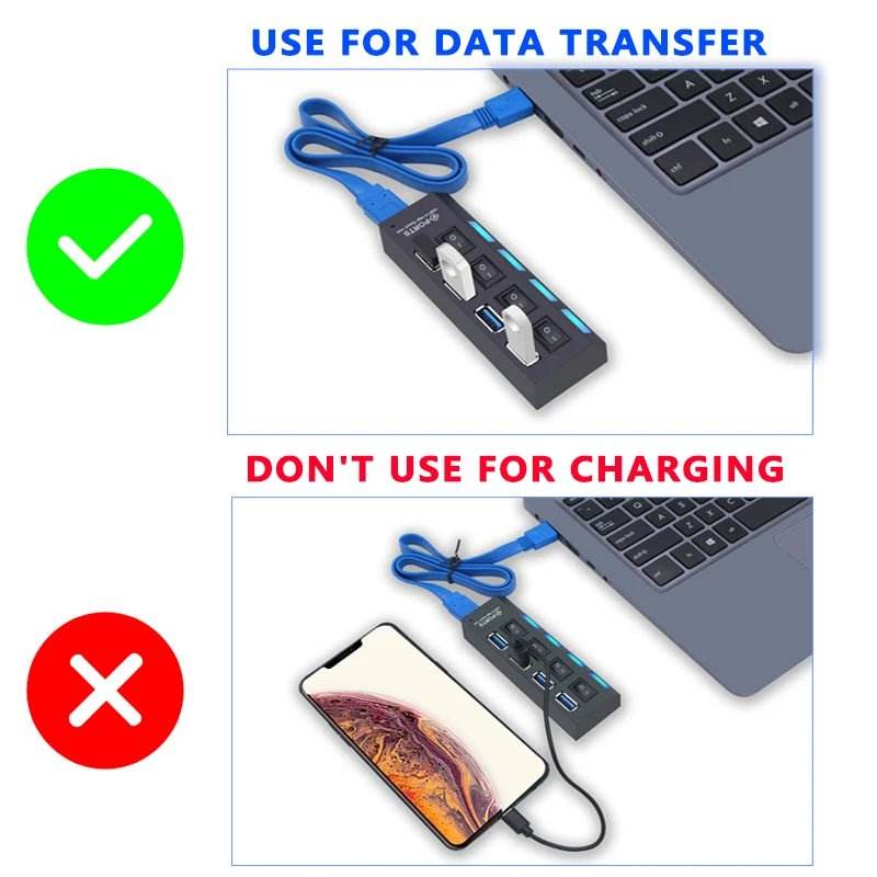 USB 3.0 Hub - 4/7 Port Multi USB Splitter