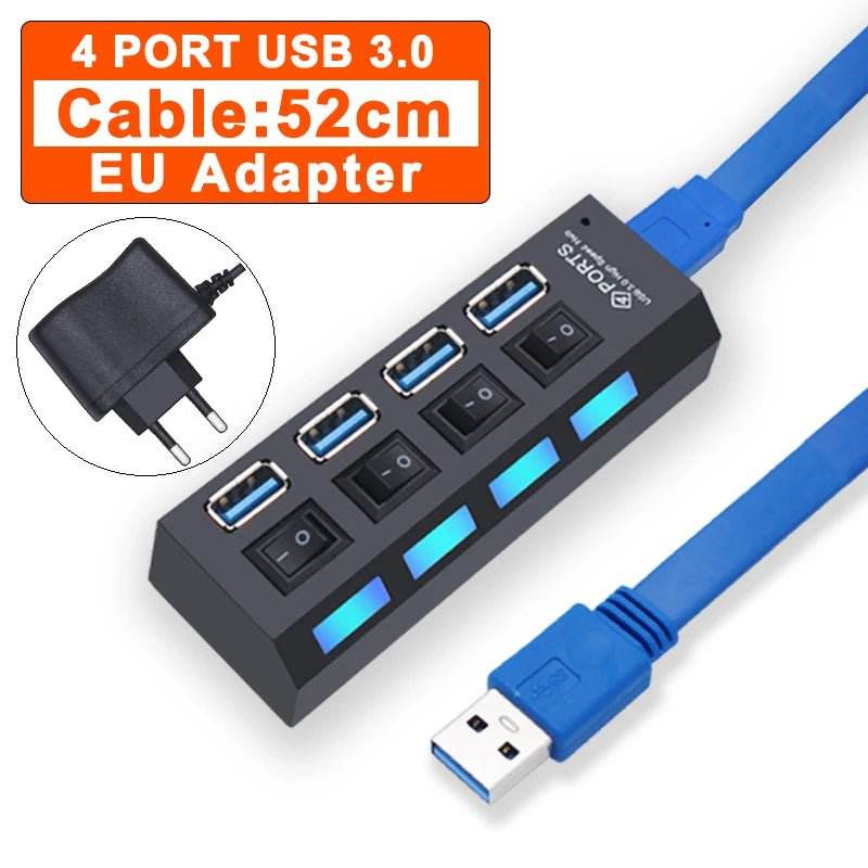 USB 3.0 Hub - 4/7 Port Multi USB Splitter
