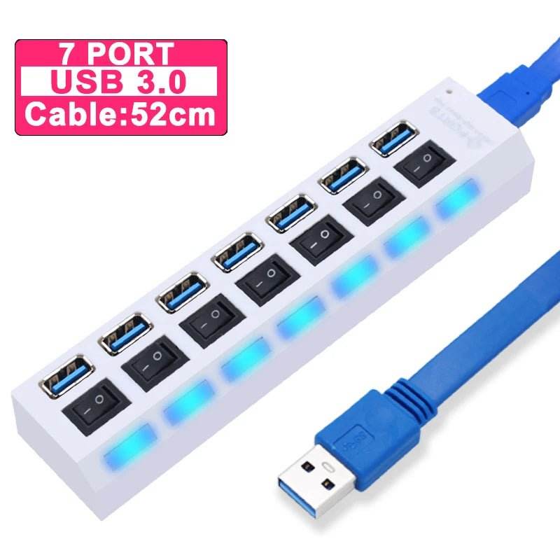 USB 3.0 Hub - 4/7 Port Multi USB Splitter
