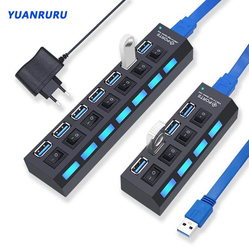 USB 3.0 Hub - 4/7 Port Multi USB Splitter