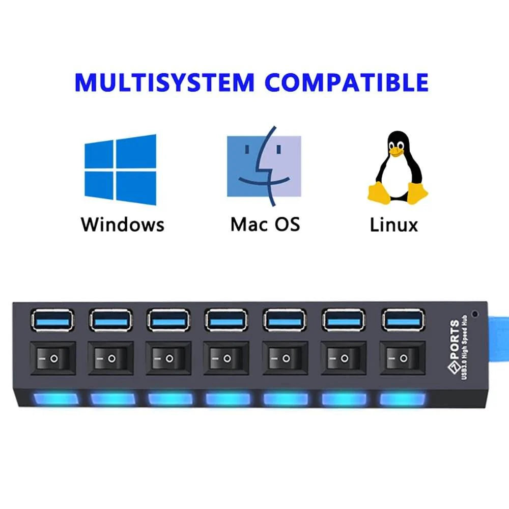 USB 3.0 Hub - 4/7 Port Multi USB Splitter