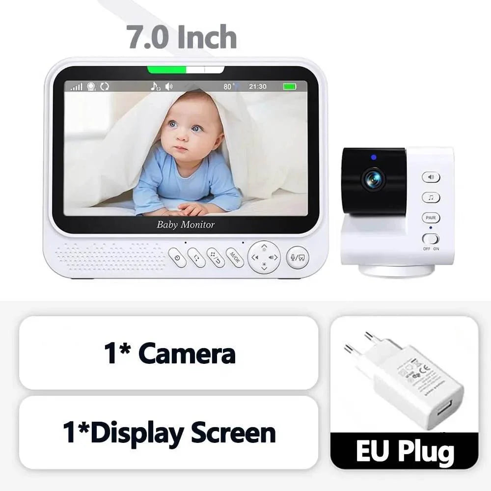 7" Video Baby Monitor with Pan-Tilt-Zoom & Night Vision