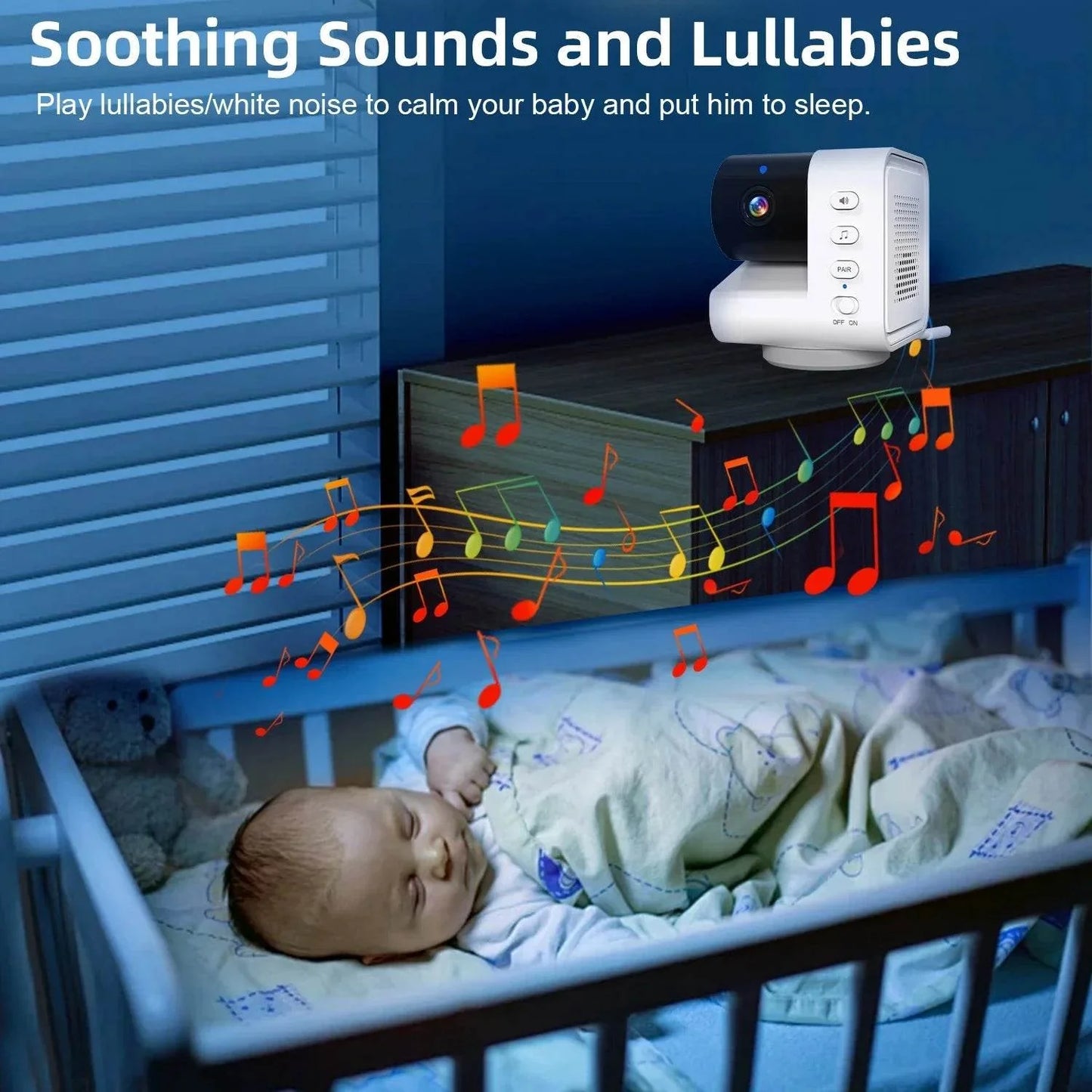 7" Video Baby Monitor with Pan-Tilt-Zoom & Night Vision