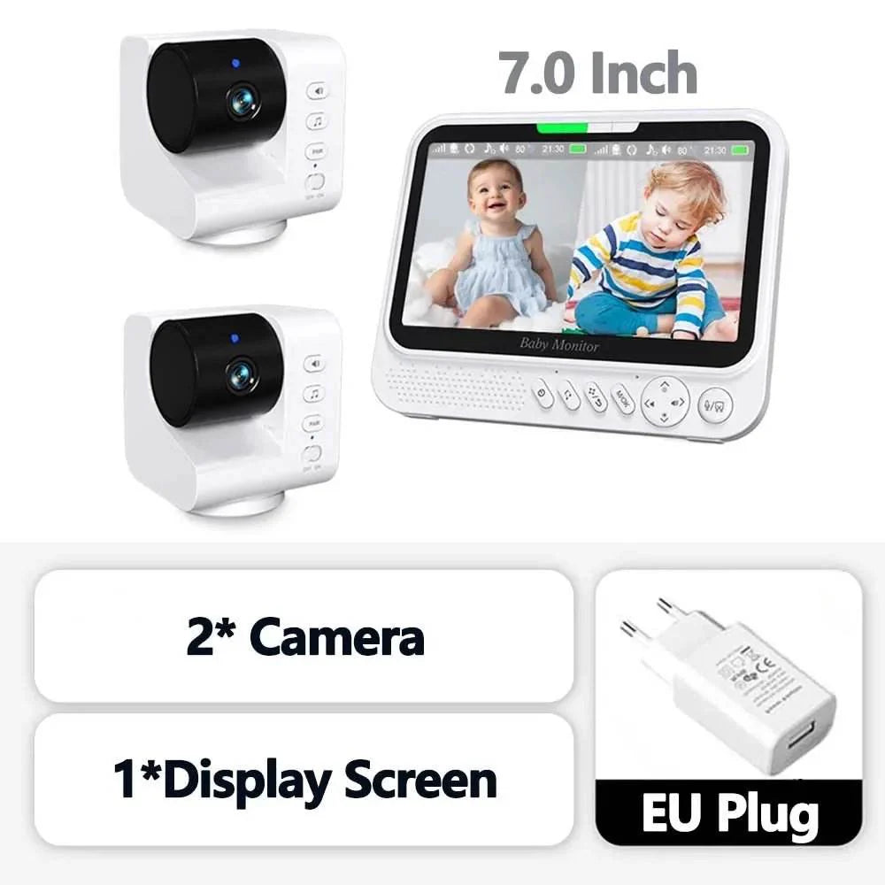 7" Video Baby Monitor with Pan-Tilt-Zoom & Night Vision